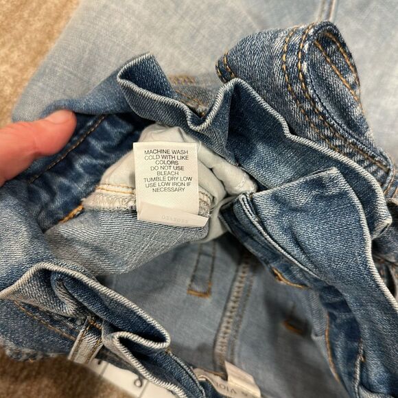 Chelsea & Violet Cuffed Hem Tie Waist Bow Pleated Denim Jean Shorts Women 27 - Picture 8 of 8